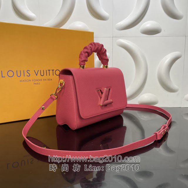 Louis Vuitton新款女包 M58688 路易威登Twist中号手袋 Taurillon皮革 小牛皮抽褶手柄 LV手提女包单肩斜挎包  ydh4220